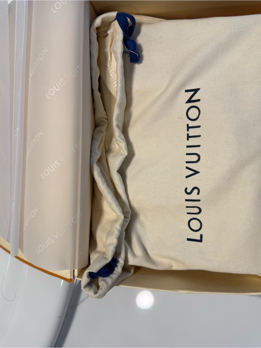 LV Monogram Canvas Tote with Red Trim and Gold Hardware - Picture 7 of 11